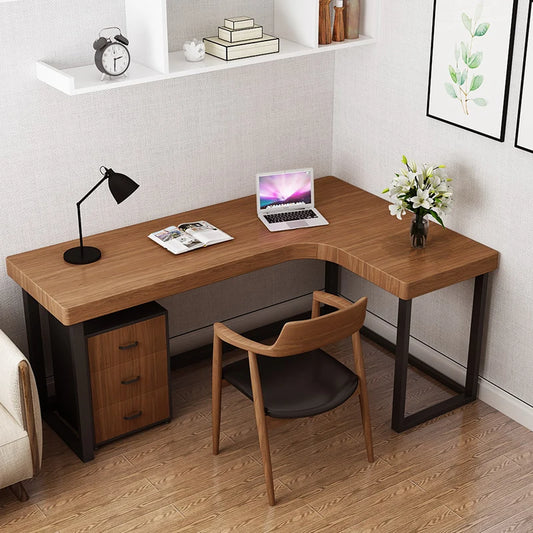 L Shape Wood Computer Desk Luxury Designer Funny Wooden Office Computer Desks Organizer Workbench Mesas De Computador Furniture