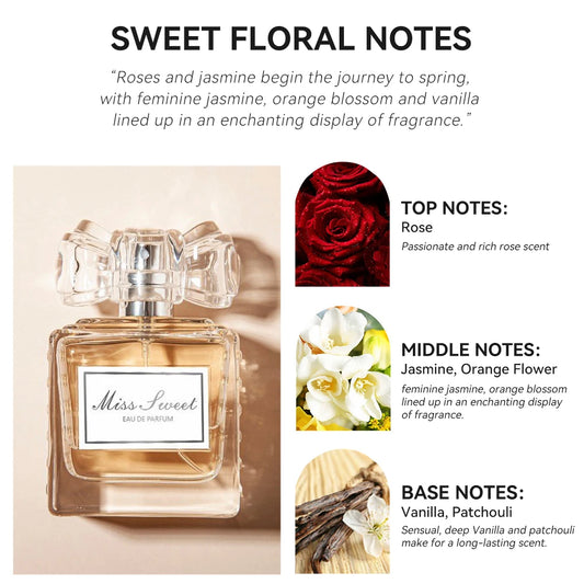50ML オードパルファム – ロングラスティング バニラ＆フローラル フレグランス（女性用）